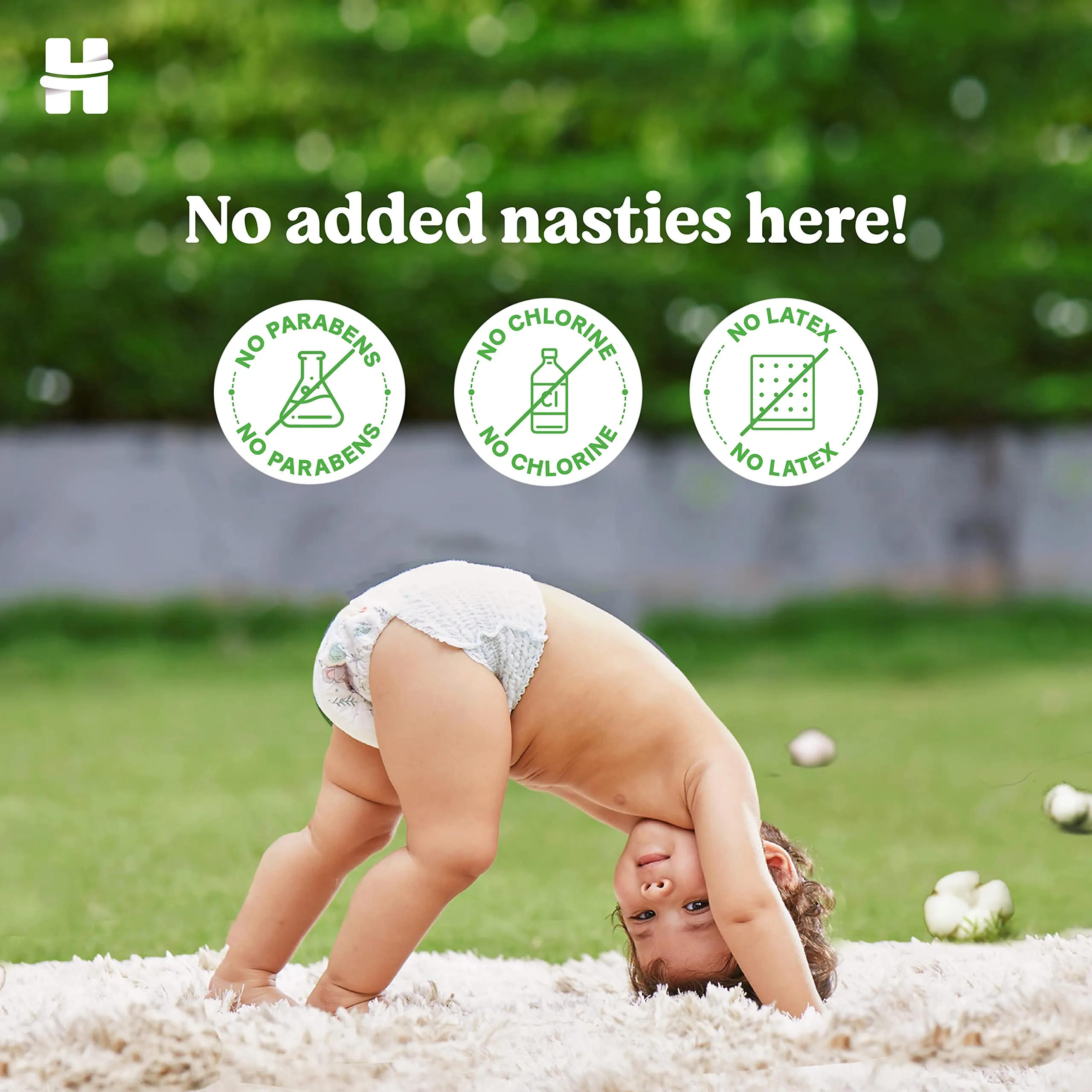 Huggies Nature Care Pants, New Born/Extra Small Size (Upto 5 kgs) Premium Baby Diaper Pants, Combo Pack 40 Count, Made with 100% Organic Cotton