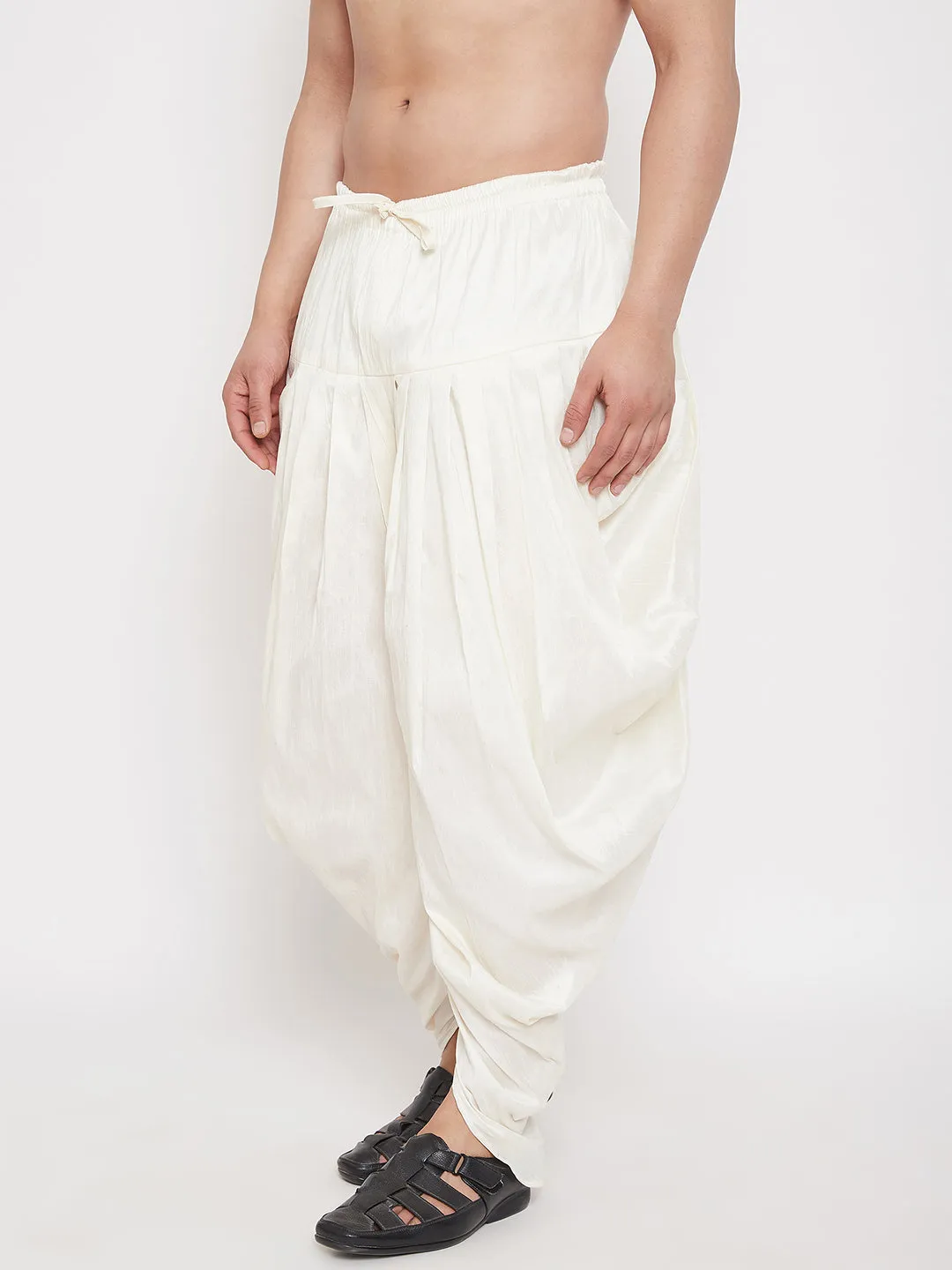 Jashvi Men's Cream Dhoti Pants