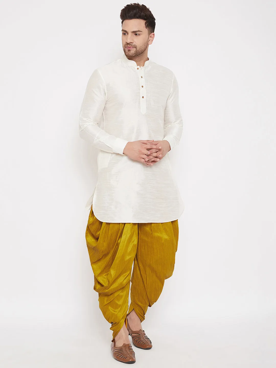 Jashvi Men's Mustard Dhoti Pants