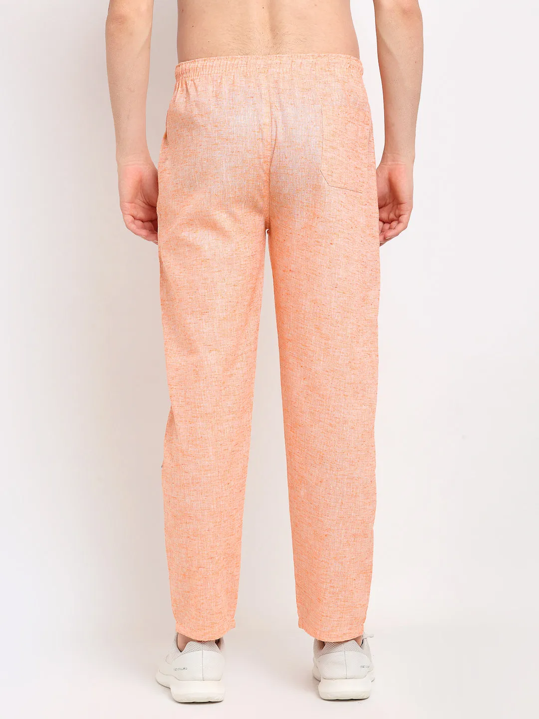 Jashvi Men's Orange Linen Cotton Track Pants