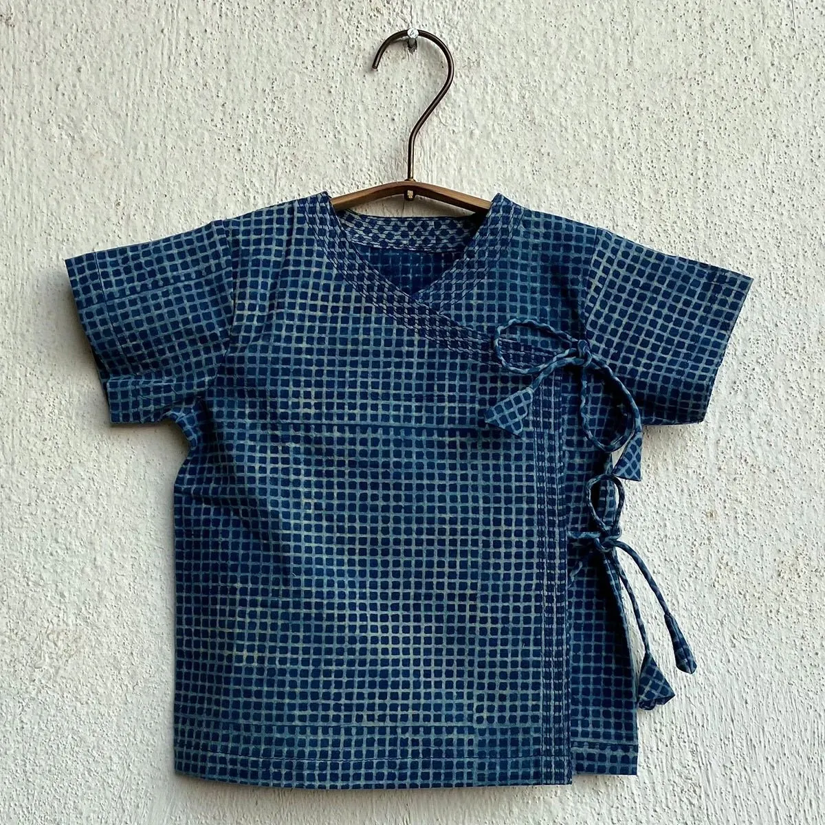 Kids Unisex Organic Cotton Angarakha and Pants- Indigo