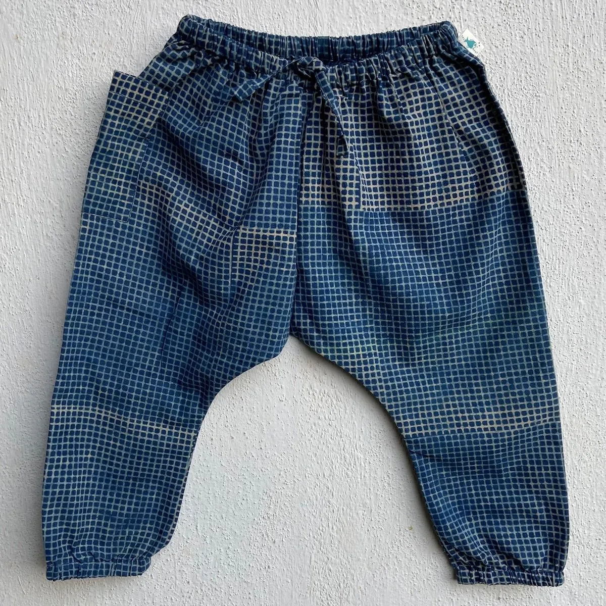 Kids Unisex Organic Cotton Zoo Jhabla with Indigo Check Pants