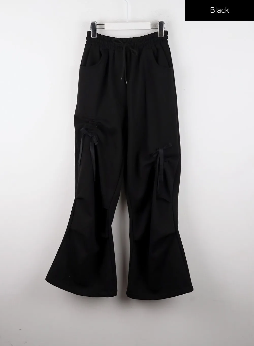 Knotted Solid High Waist Wide Leg Trousers CD322