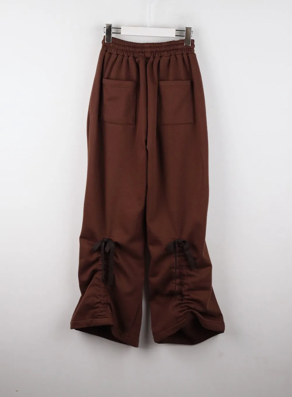 Knotted Solid High Waist Wide Leg Trousers CD322