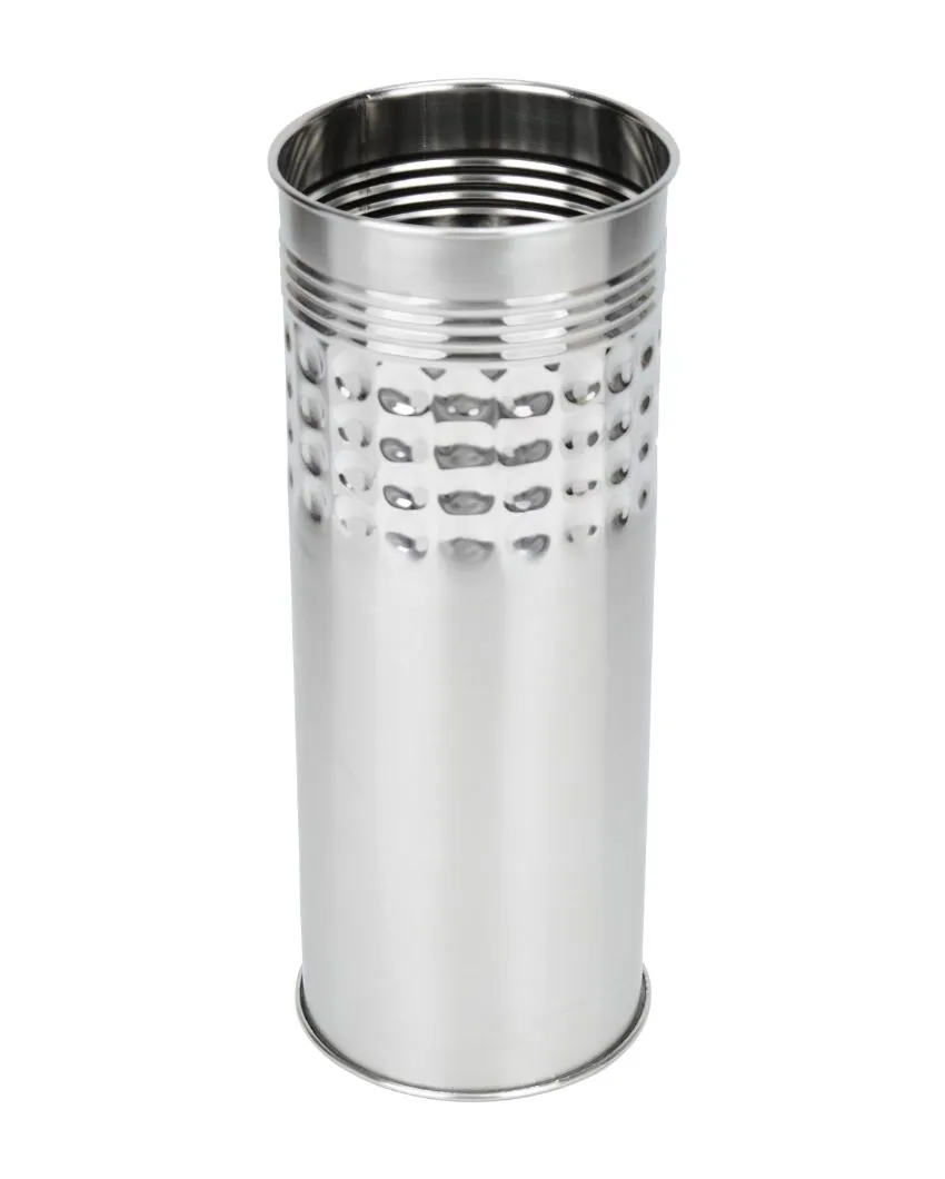 Linear Dot Fusion Silver Stainless Steel Flower Vase