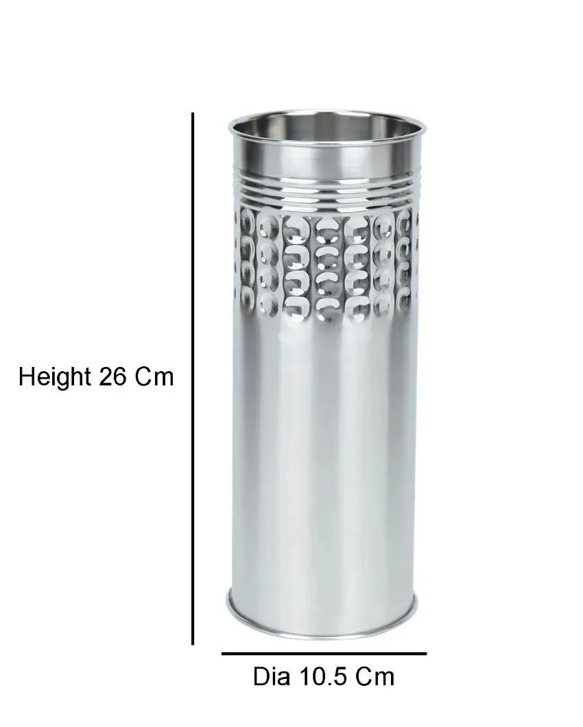 Linear Dot Fusion Silver Stainless Steel Flower Vase