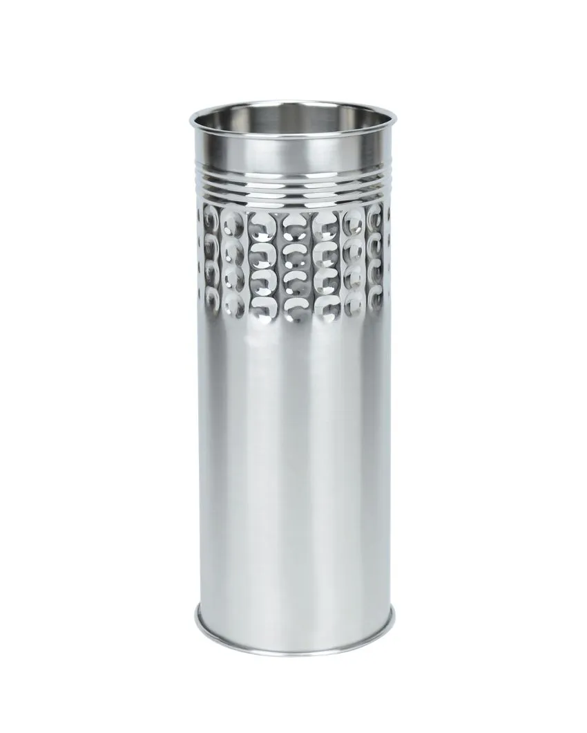 Linear Dot Fusion Silver Stainless Steel Flower Vase