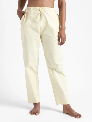 LivBio Women's Pants | Lemon Yellow | 100% Organic Cotton | Naturally Dyed Trousers | Slim Fit