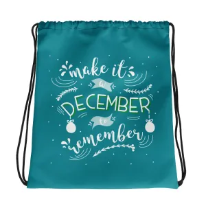 Make It A December To Remember Blue Drawstring bag