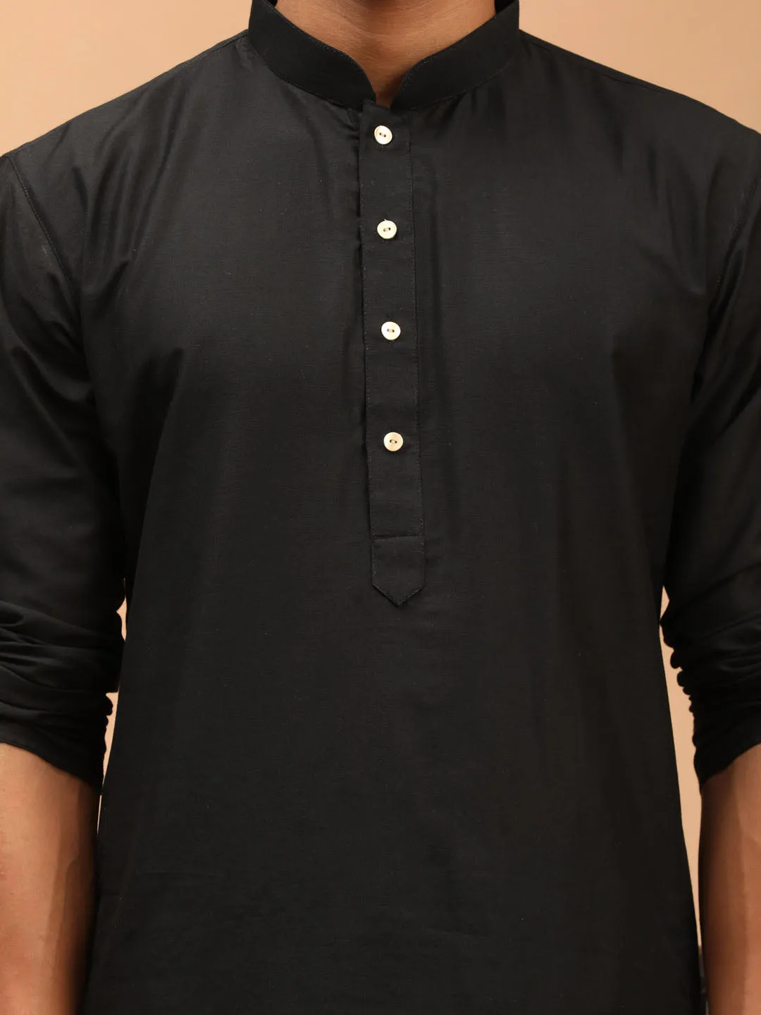 Men's Black Viscose Kurta Pyjama Set - Shrestha By Vastramay