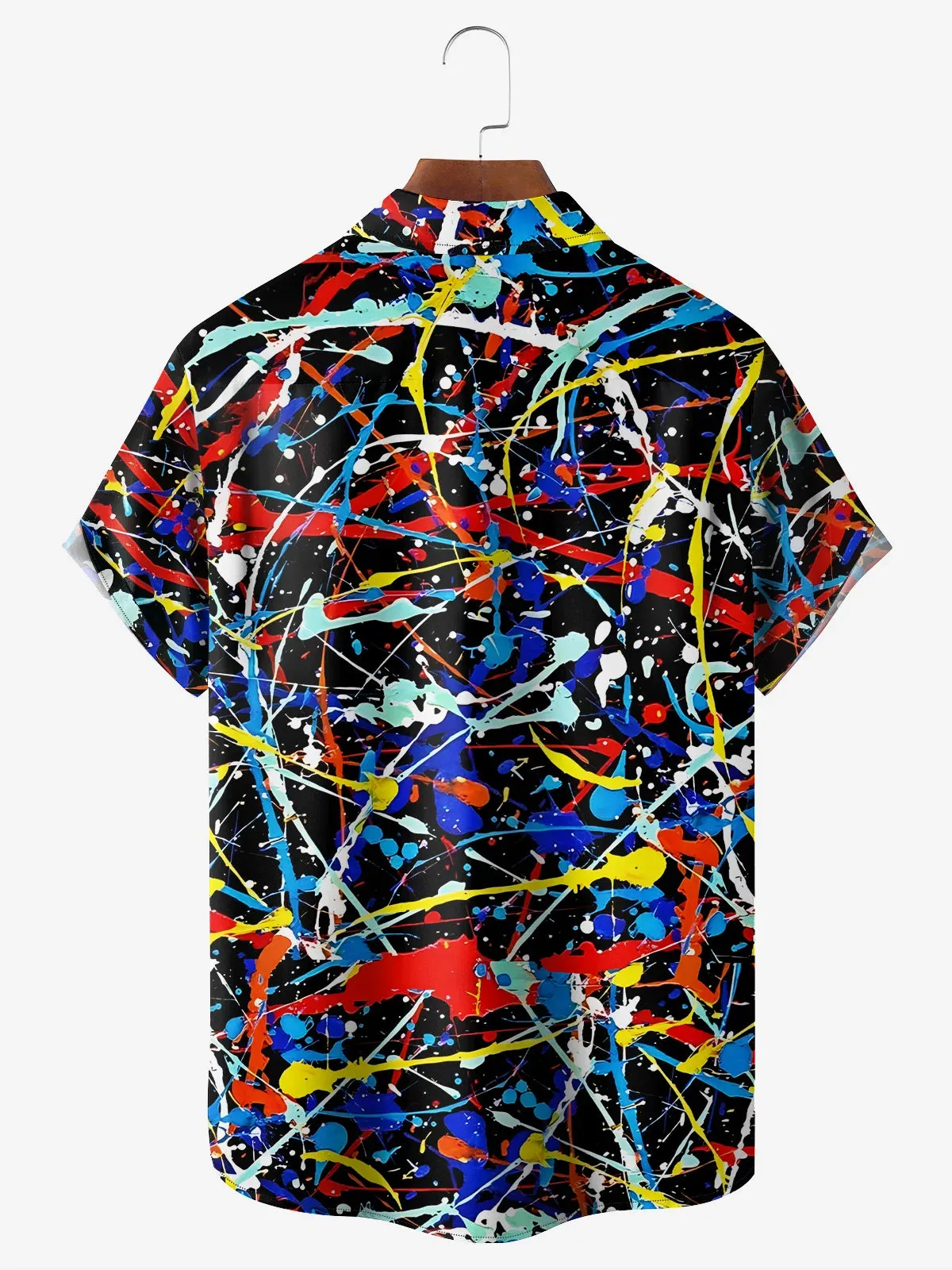 Men's Modern Art Paint Splashes Splatter Print Casual Shirt