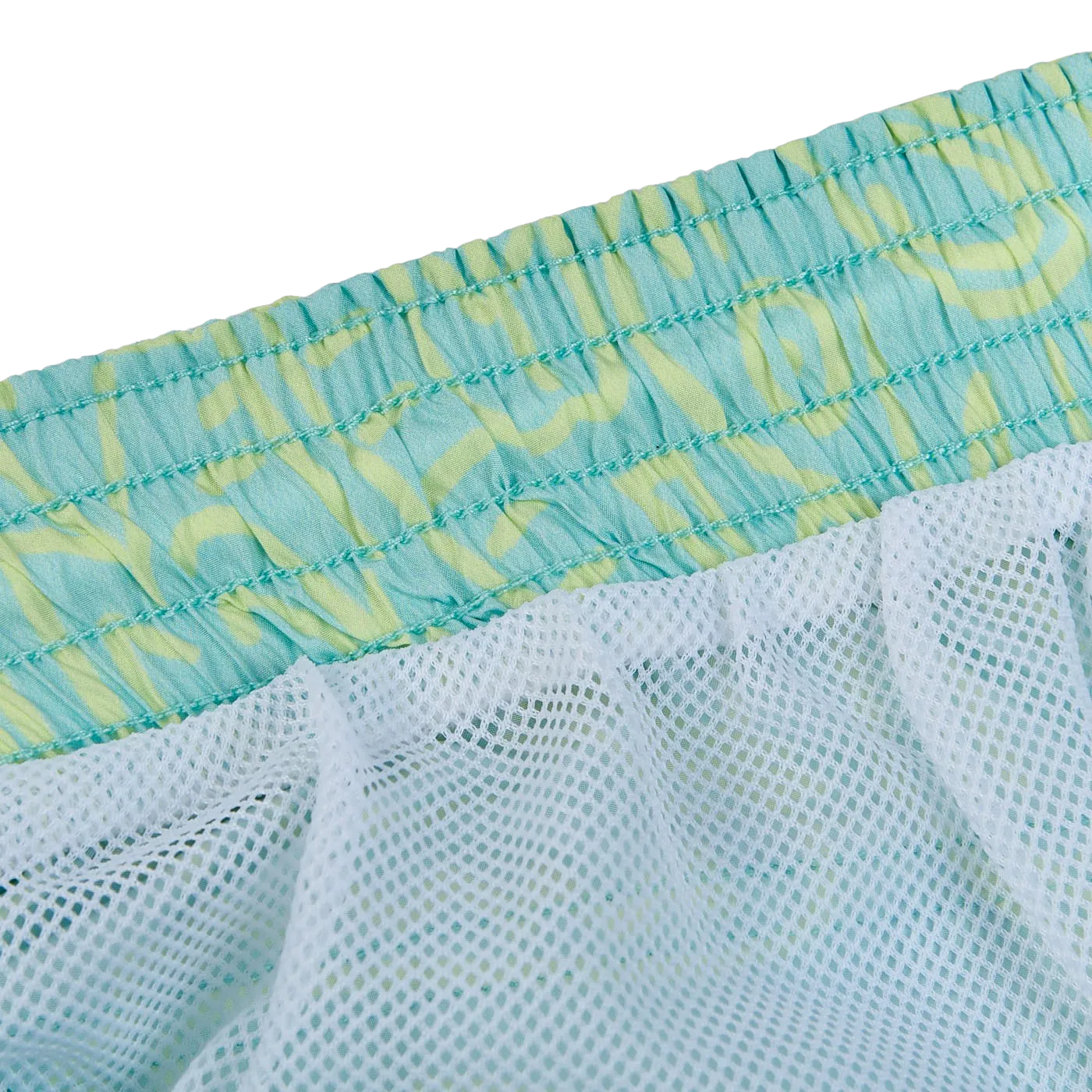 Mint Green Printed Microfiber Swimshorts