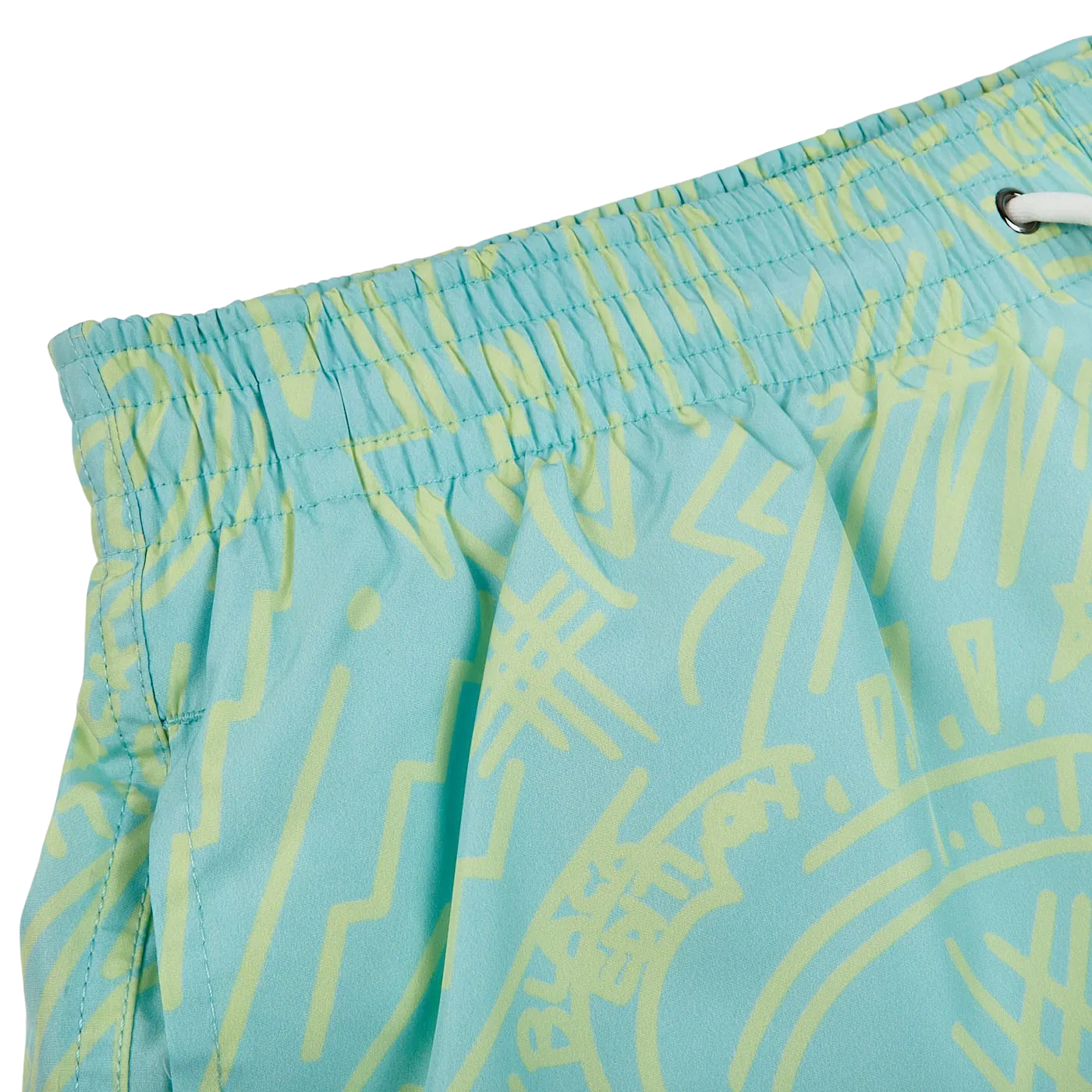 Mint Green Printed Microfiber Swimshorts