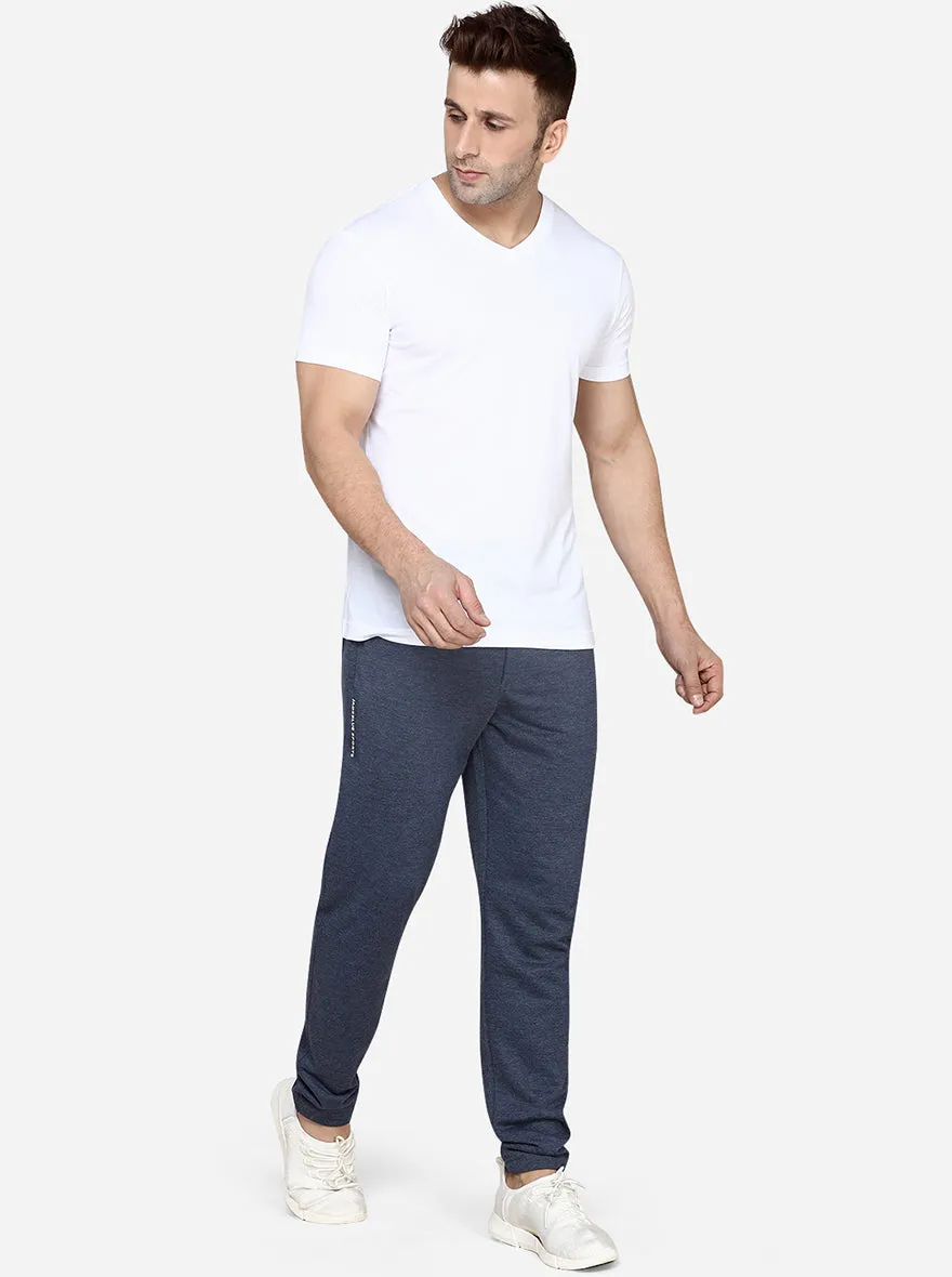 Navy Blue Solid Regular Fit Track Pants | JadeBlue