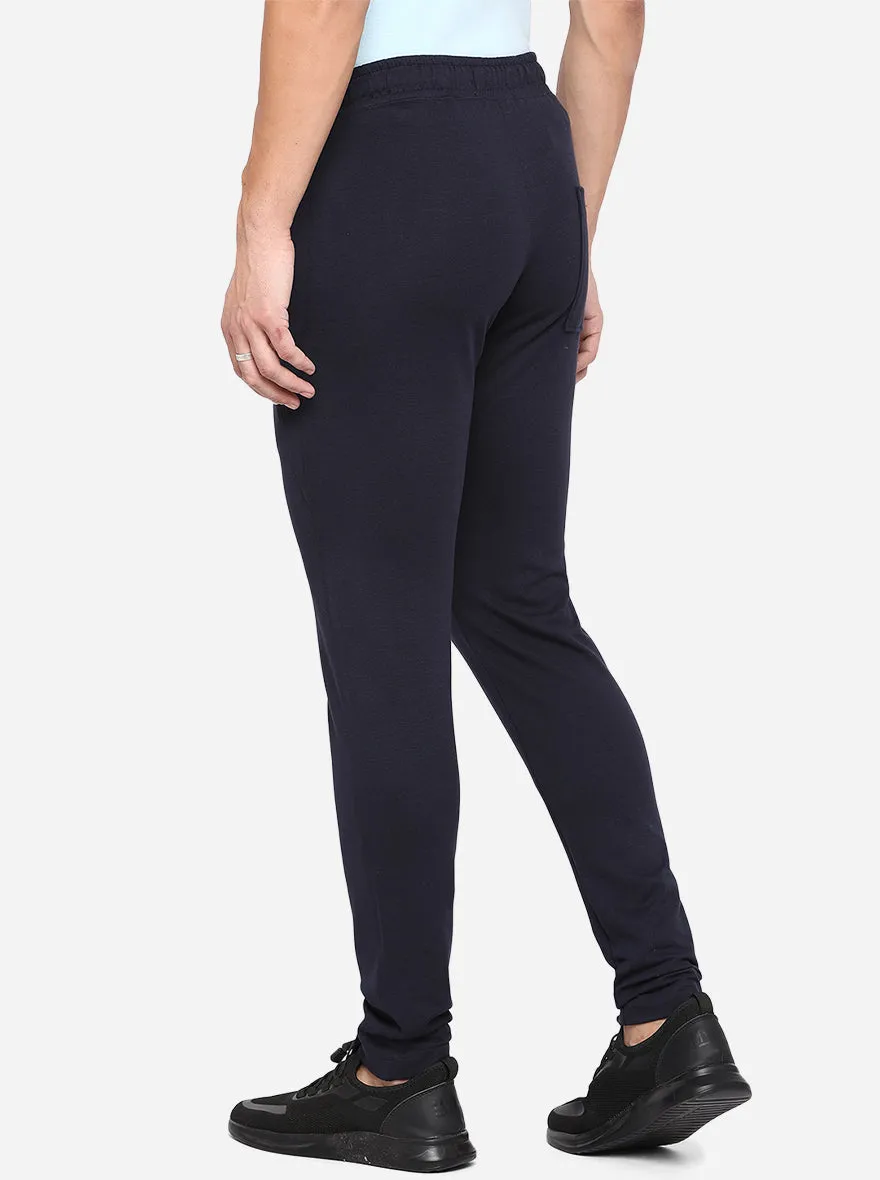 Navy Blue Solid Regular Track Pant | JadeBlue