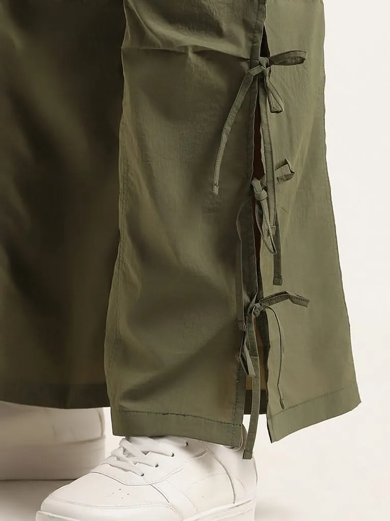 Nuon Green Cargo Drawstring Pants