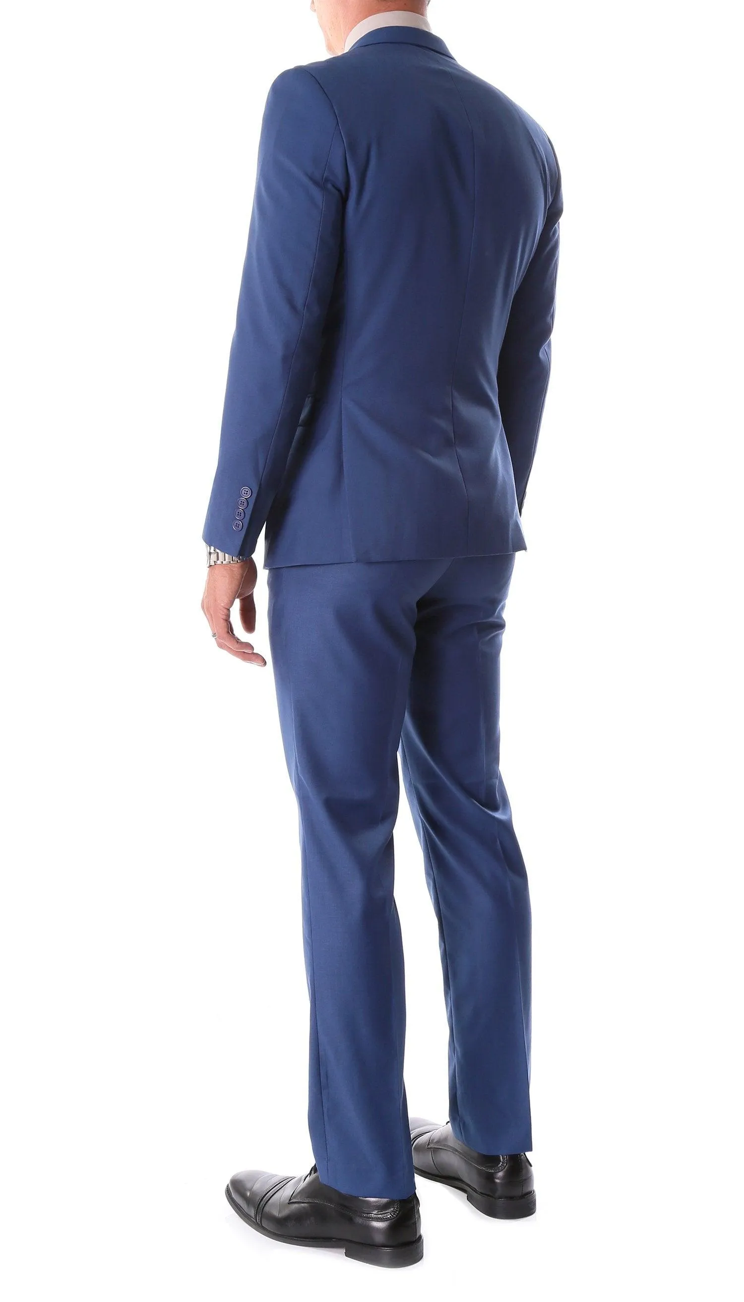 Oslo Indigo Blue Slim Fit Notch Lapel 2 Piece  Suit