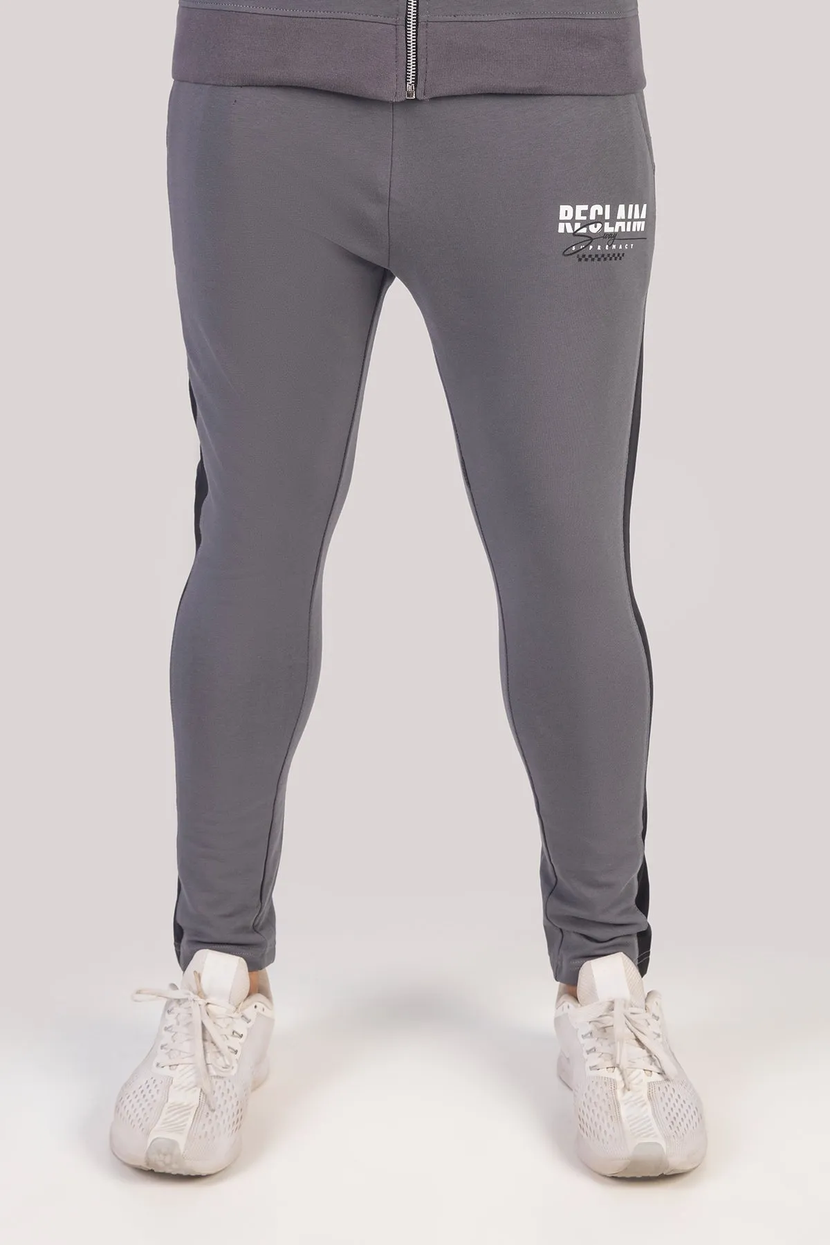 Pewter Grey Panelled Jog Pants - W23 - MTR091R