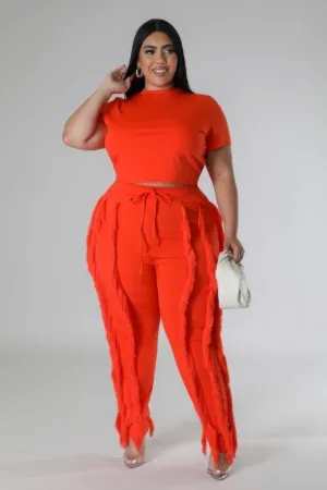 Plus Size Two-piece Crop Top Set