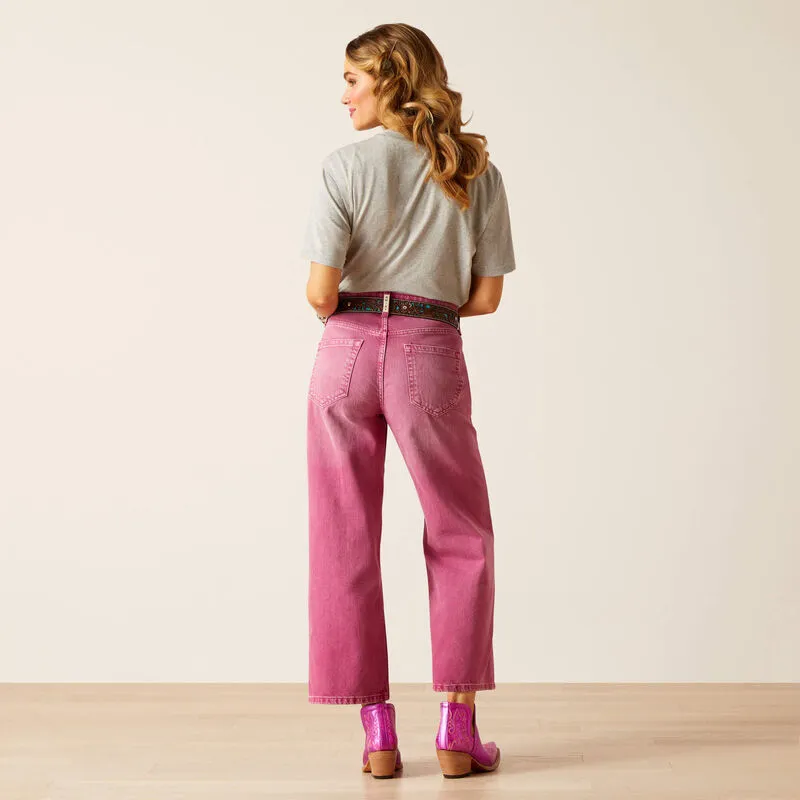 Pretty In Pink Wide Cropped Jean