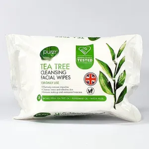 Pure White Cosmetics - Tea Tree Cleansing Facial wipes