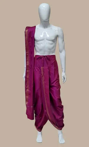 Purple Dhoti Pants & Shawl