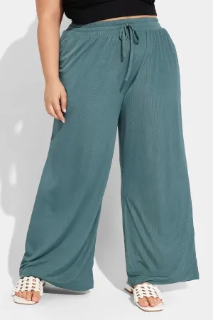 Ritera Supersoft Green Drawstring Elastic Waist Pants