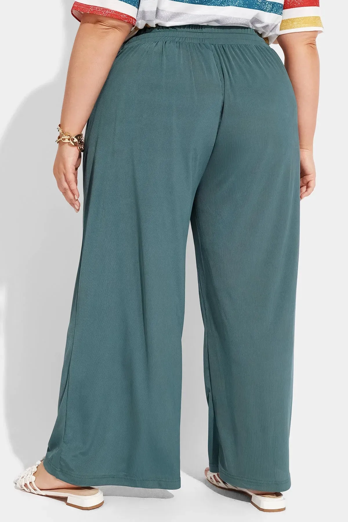 Ritera Supersoft Green Drawstring Elastic Waist Pants