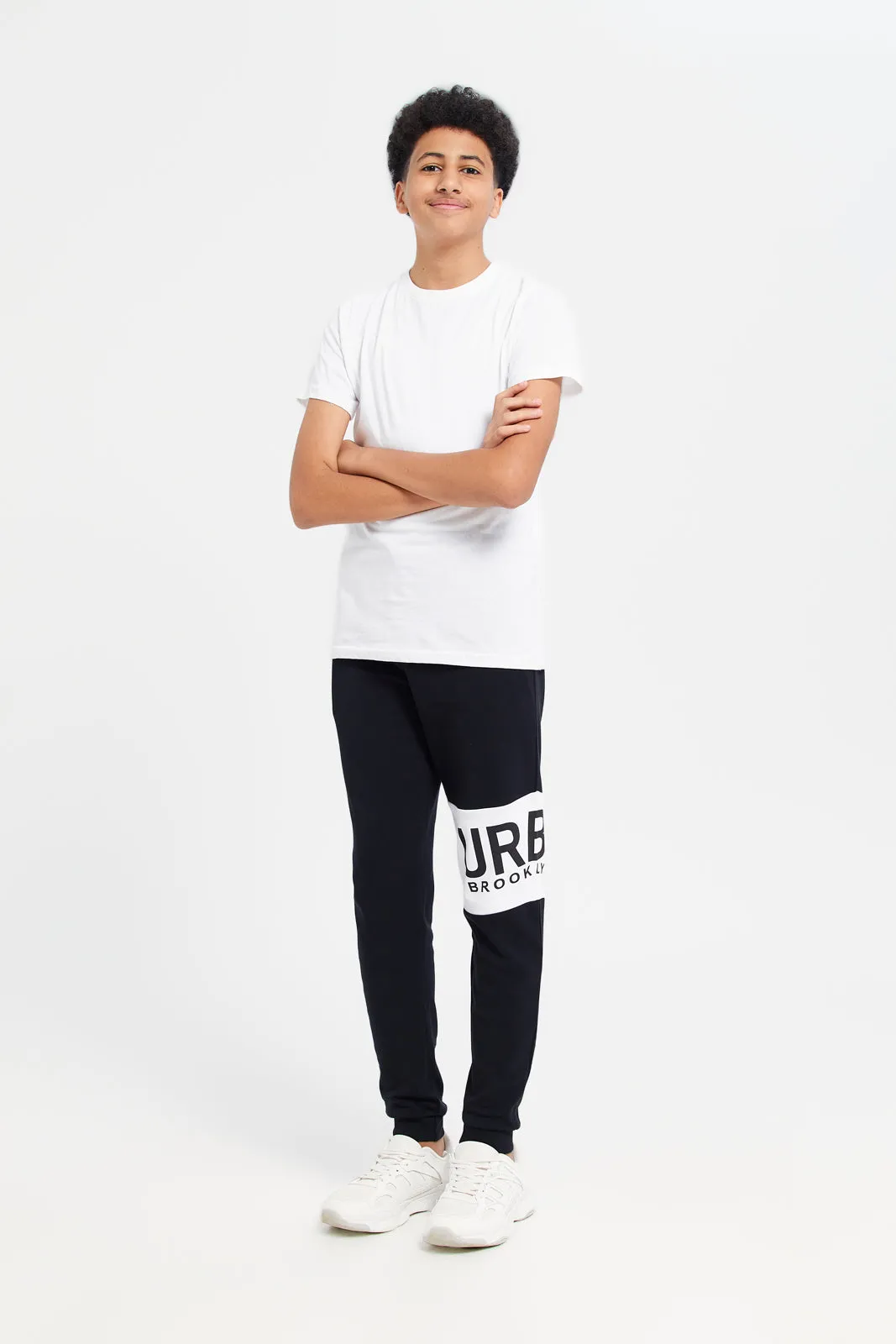 Senior Boys Black Urban Brooklyn Active Pants