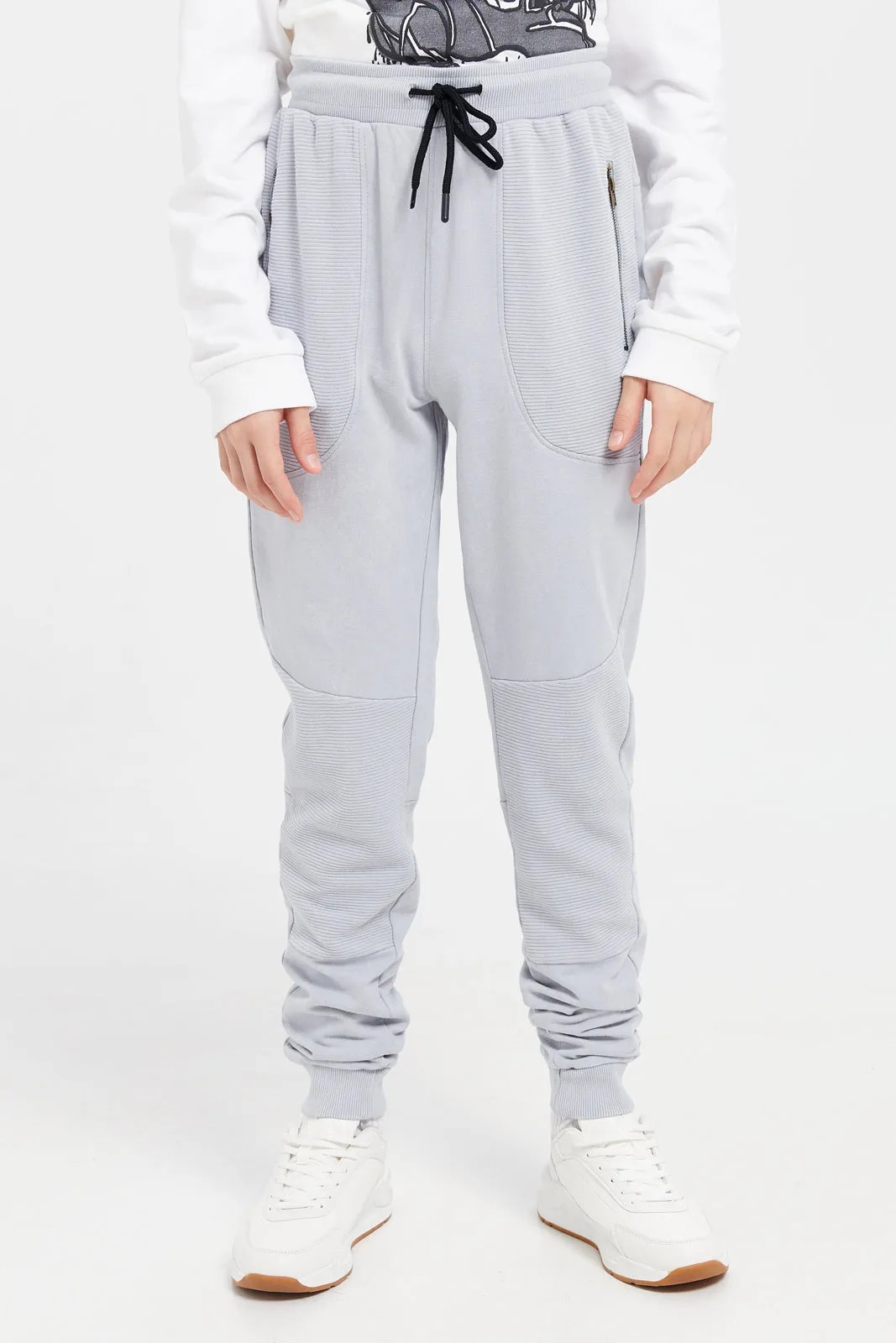 Senior Boys Grey Track Pants