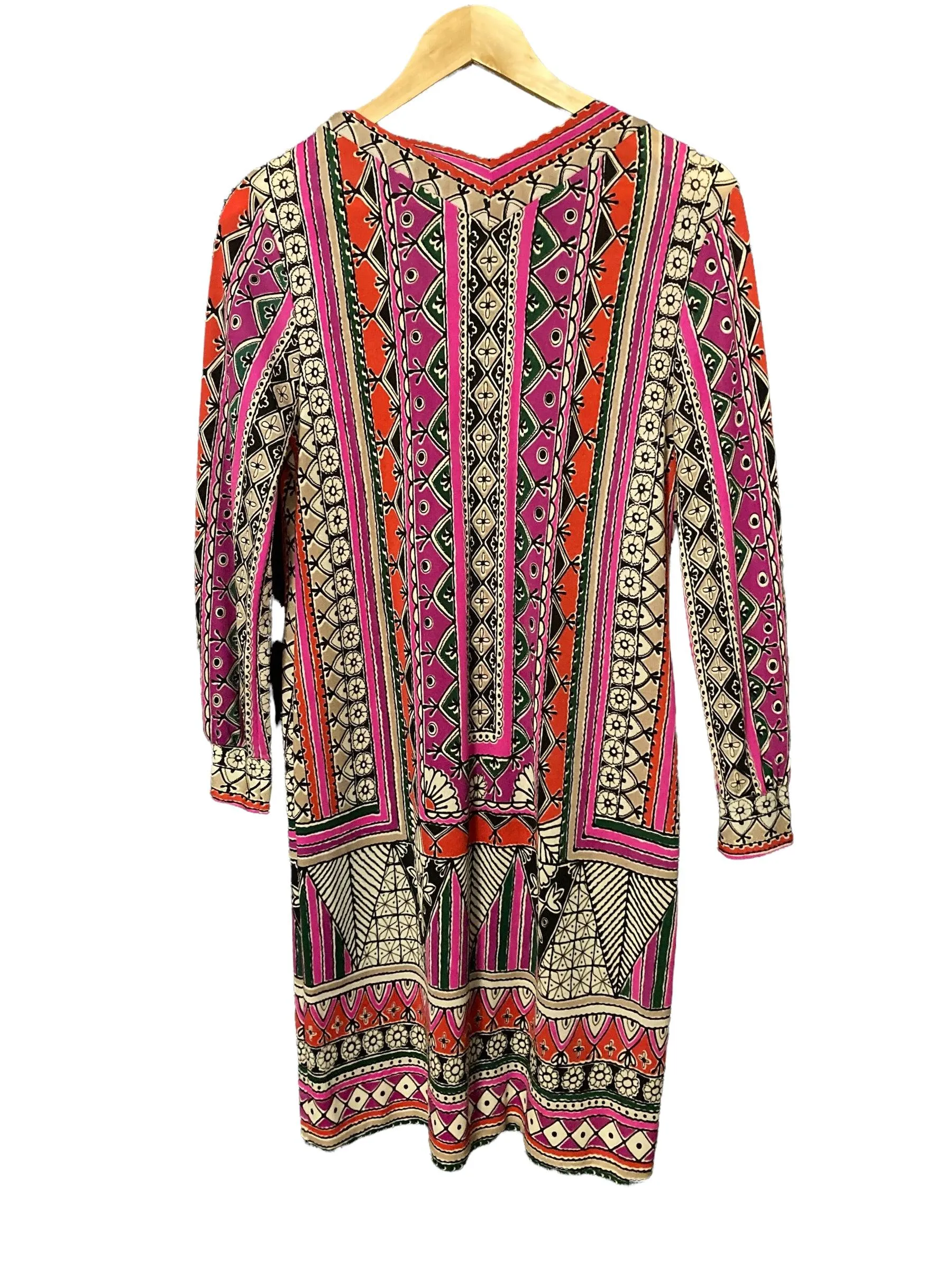 Siberia Multi-Coloured Long Sleeved Patterned Dress Size 46 UK Size 12