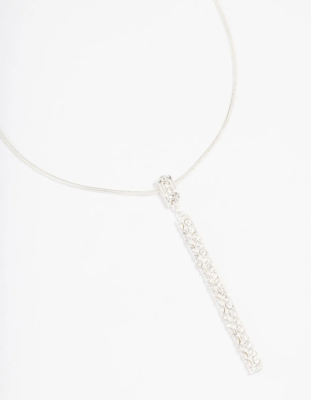 Silver Long Pendant Necklace