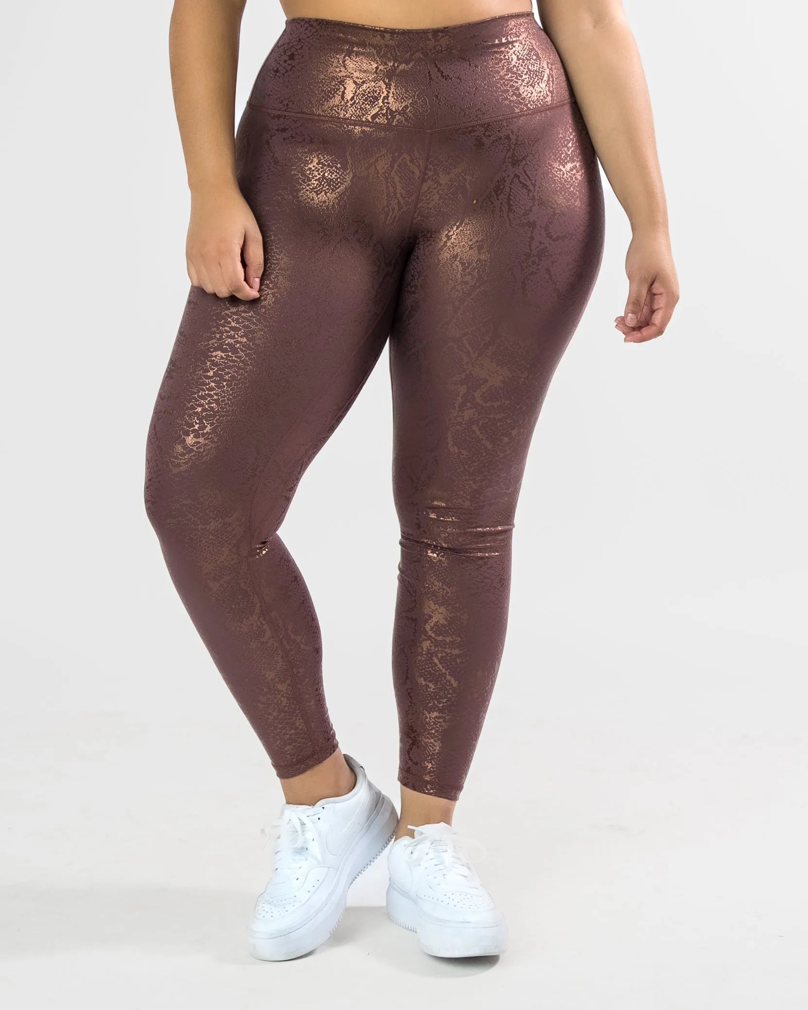 Skin Salutation Leggings - Fossil/Rose Gold Snake Foil