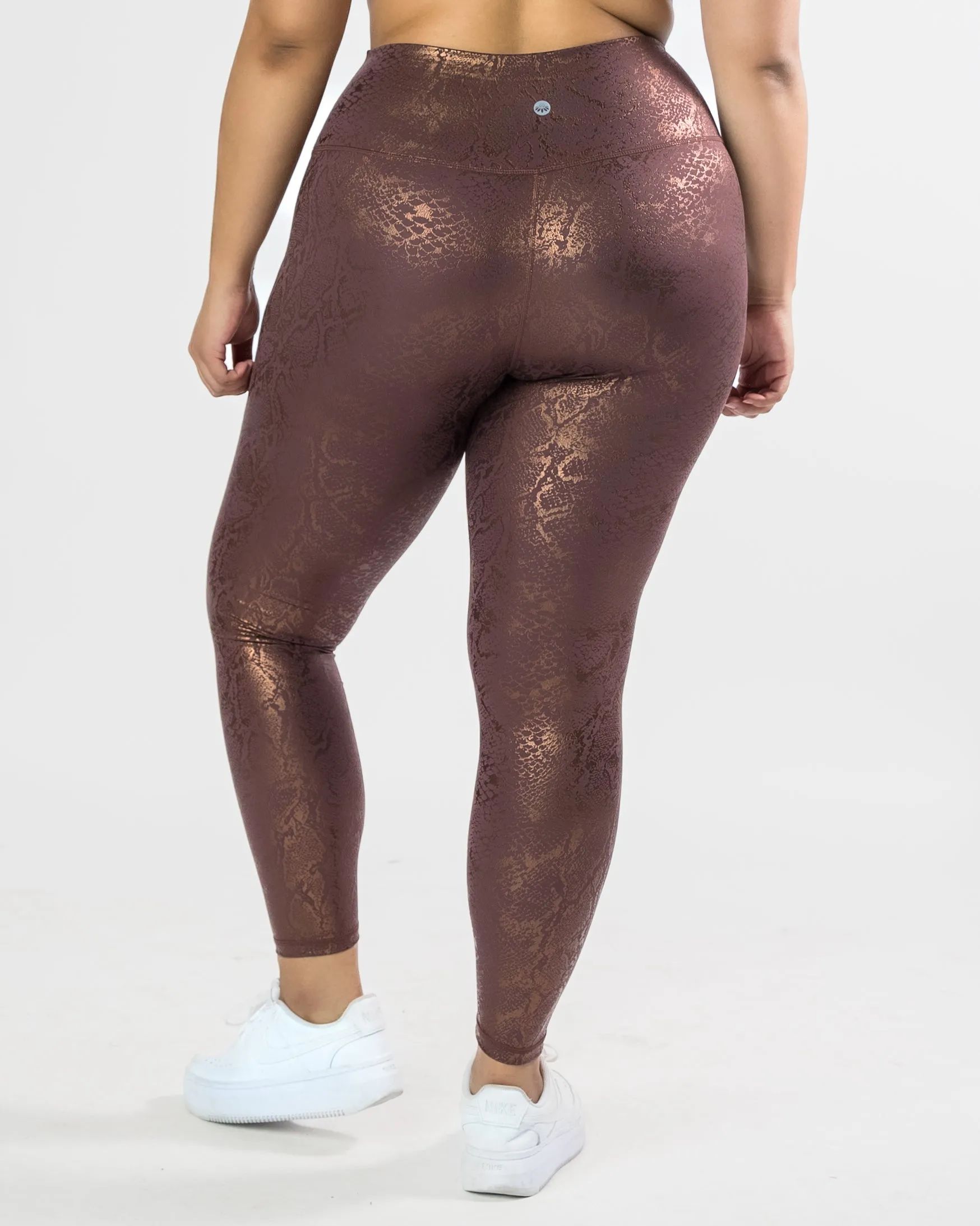 Skin Salutation Leggings - Fossil/Rose Gold Snake Foil