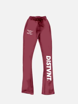 Stacked Sweatpants (Maroon)(Slim Fit)