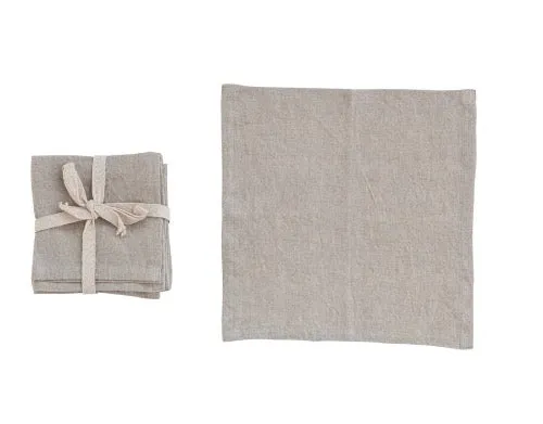 Stonewashed Linen Cocktail Napkins, Multiple Styles