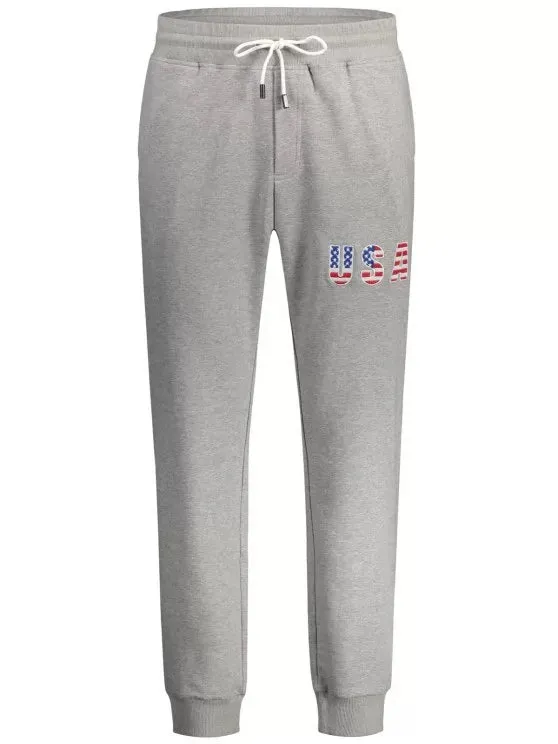 Stunning USA Embroidery Drawstring Jogger Pants