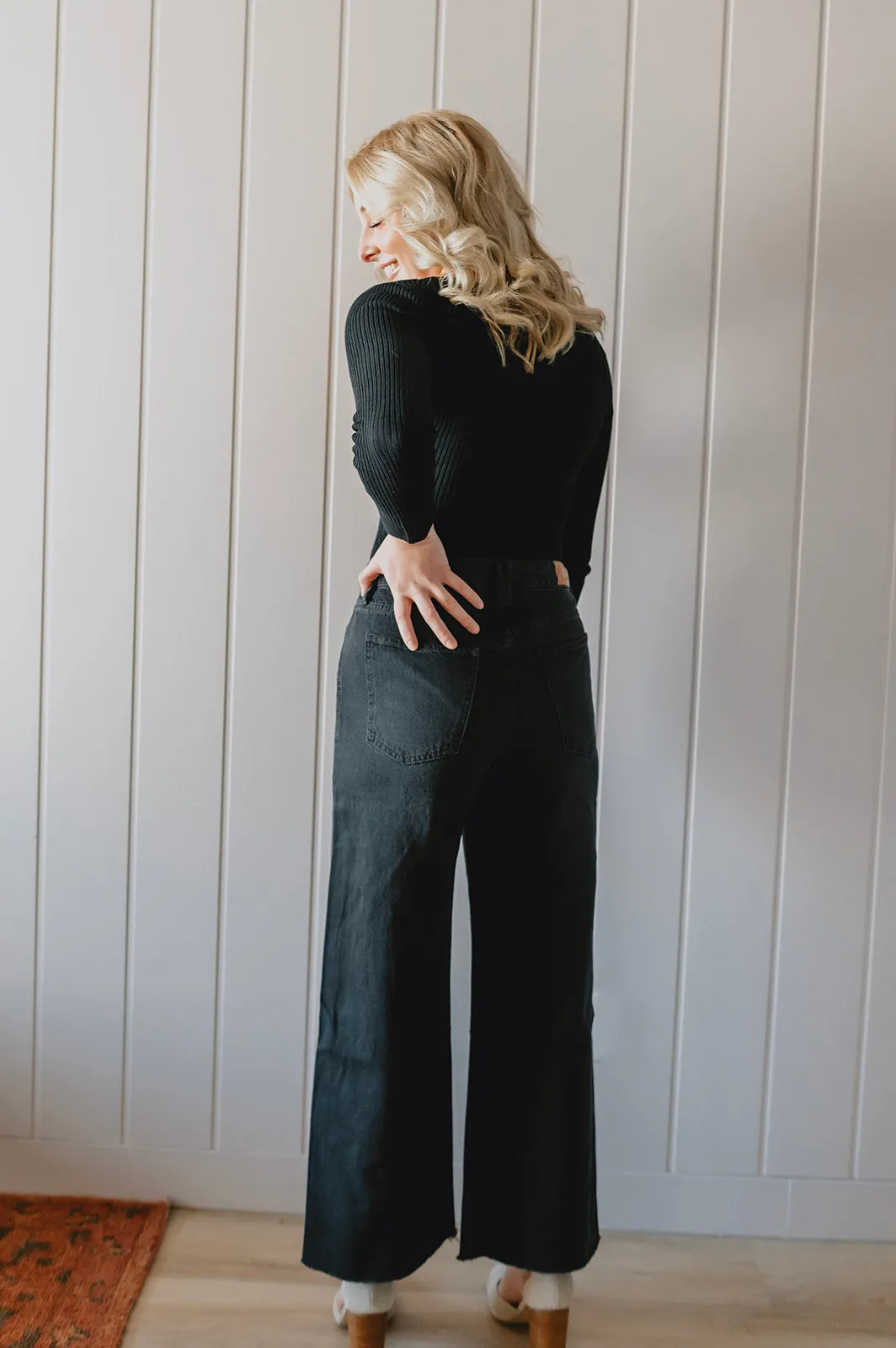 The Noemi High Rise Wide Leg Crop Denim - Trip