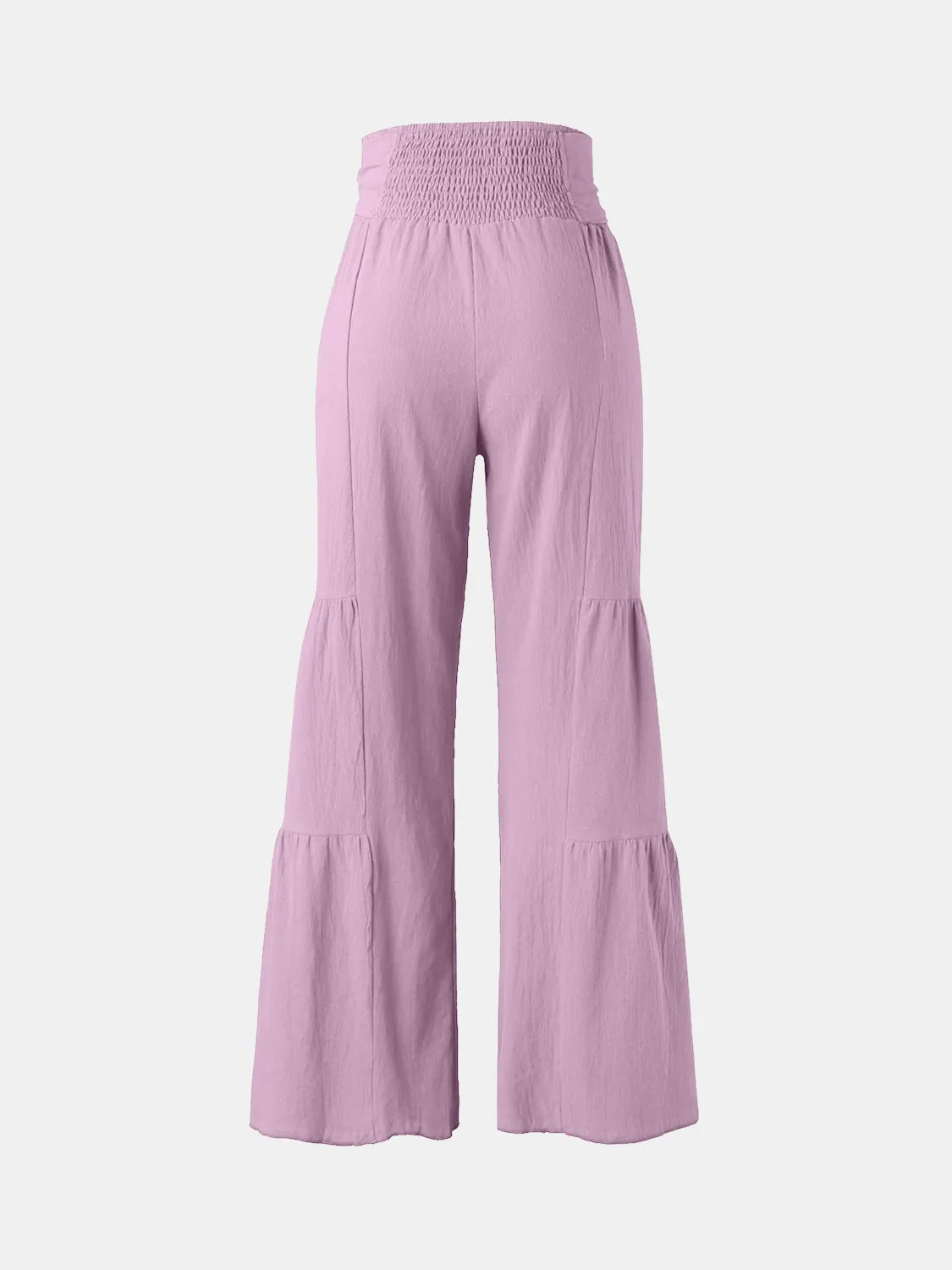 Tied Ruched Wide Leg Beach Pants