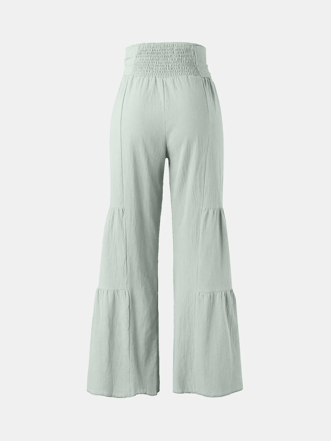 Tied Ruched Wide Leg Beach Pants