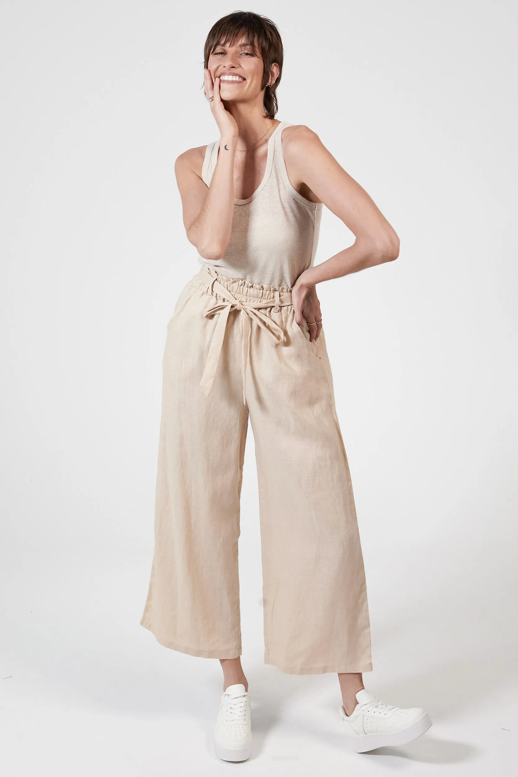 TYLER LINEN PANT - SOFT PINK