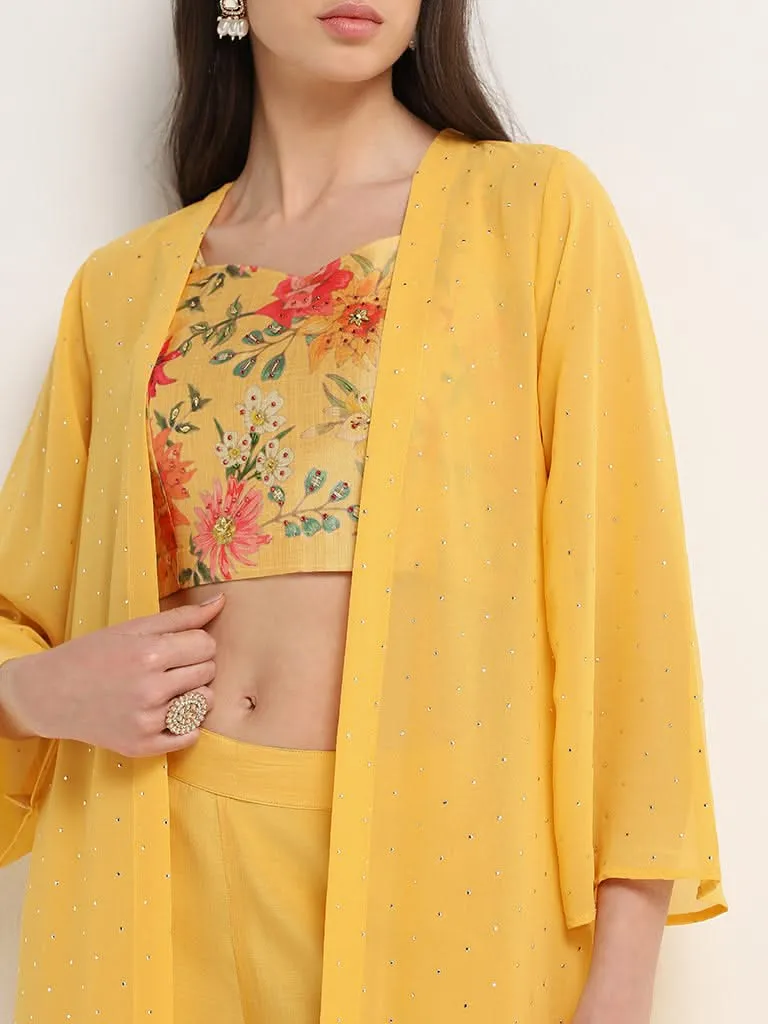 Vark Mustard Floral Jacket Set