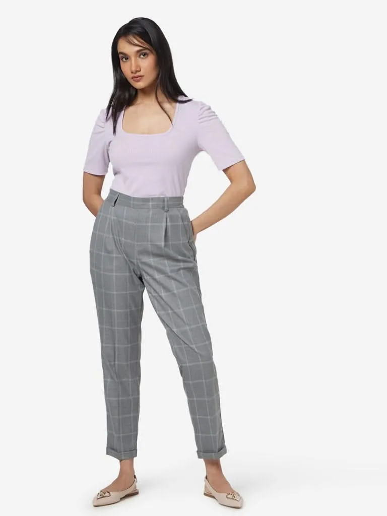 Wardrobe Grey Kori Checkered Kori Trousers