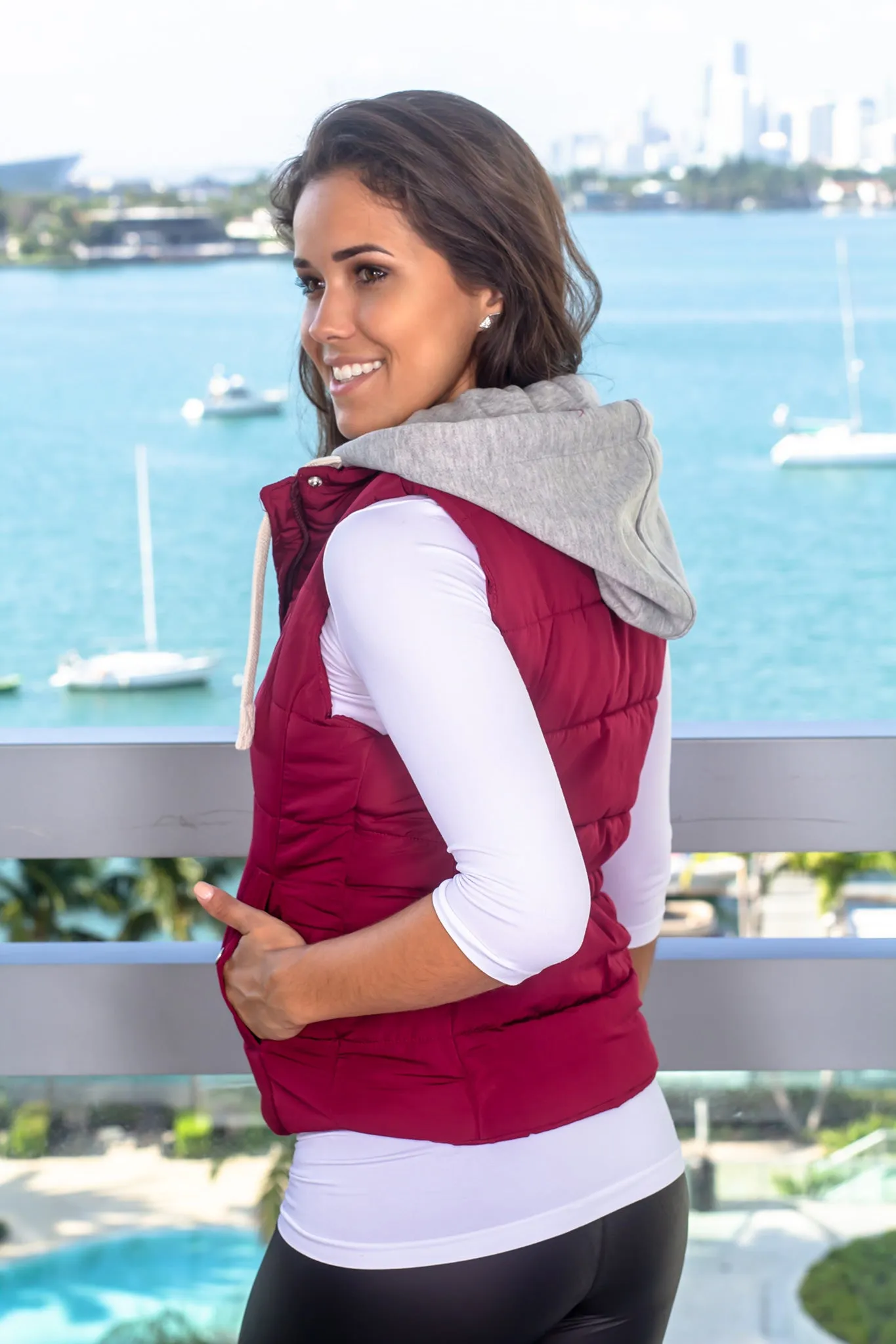 Wine Puffer Vest