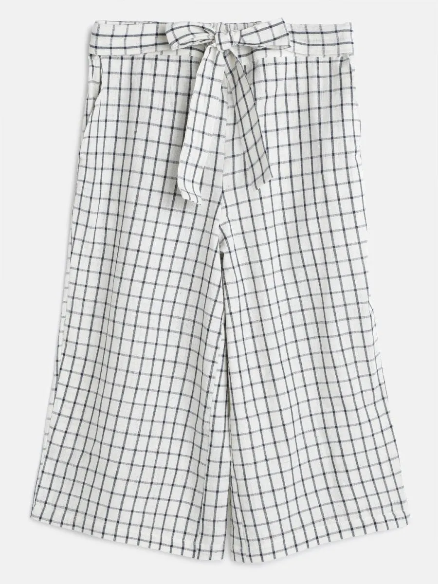 Women's Zen Cotton Culottes- Blue Checks