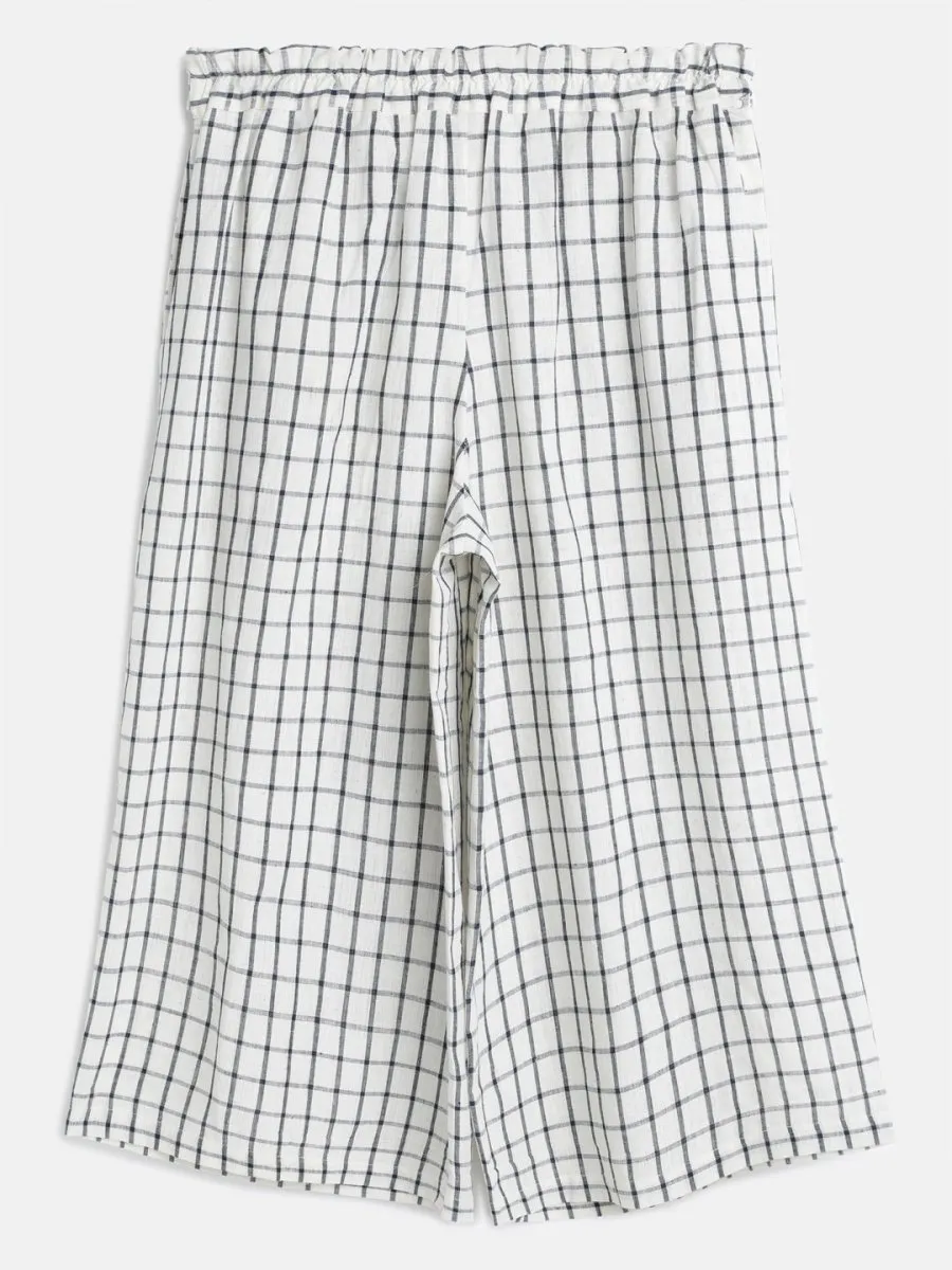 Women's Zen Cotton Culottes- Blue Checks